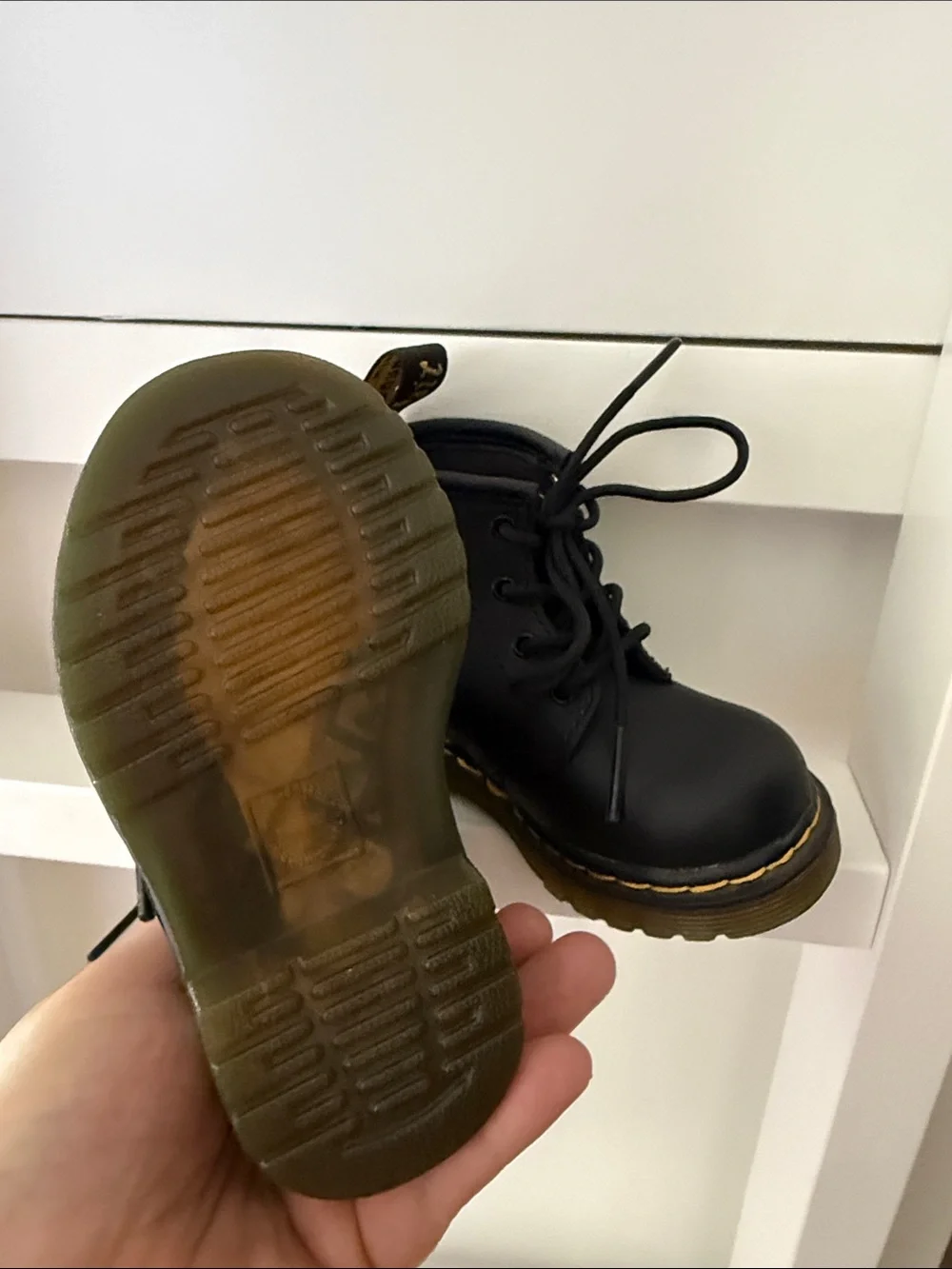 Dr. Martens Kids Black Leather Lace-Up Boot